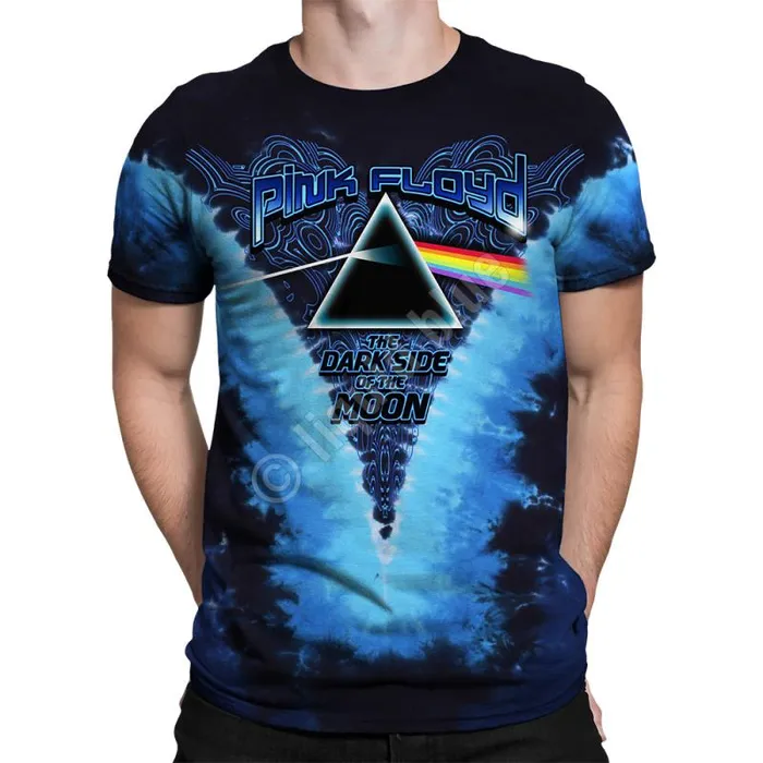 Liquid Blue TShirt Men Dark Side Of The Moon TieDye TShirt