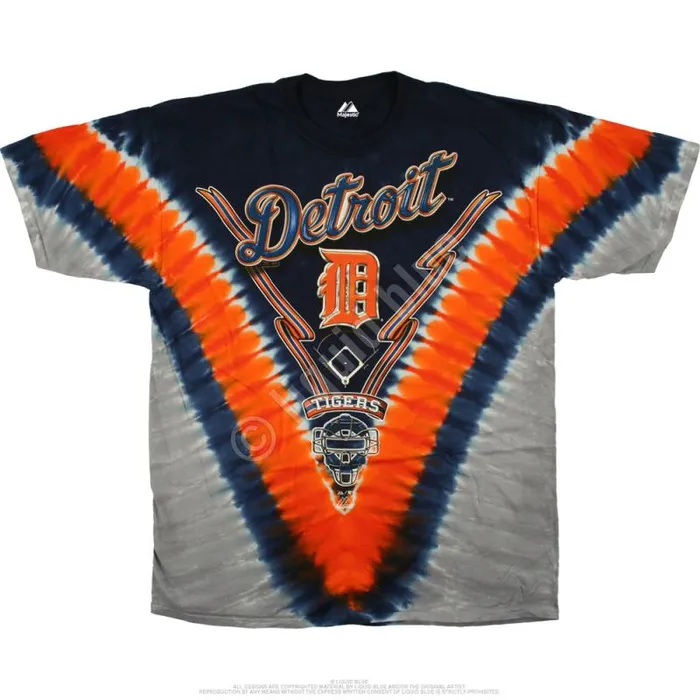 Liquid Blue TShirt Men Detroit Tigers V TieDye TShirt