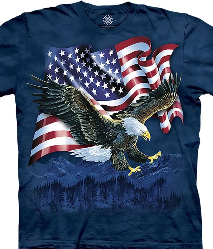 Liquid Blue TShirt Men Eagle Talon Flag Classic Cotton TShirt