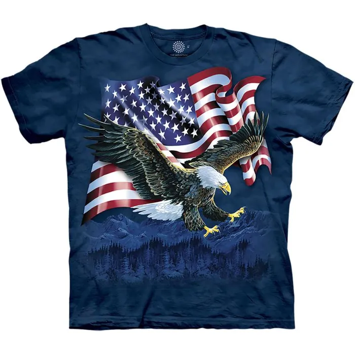 Liquid Blue TShirt Men Eagle Talon Flag Classic Cotton TShirt