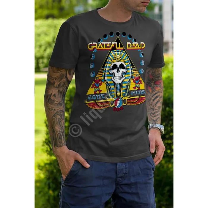 Liquid Blue TShirt Men Egypt 78 Grey TShirt