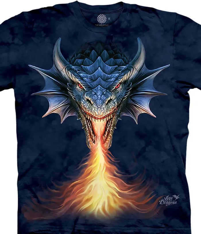 Liquid Blue TShirt Men Fire Breather Classic Cotton TShirt