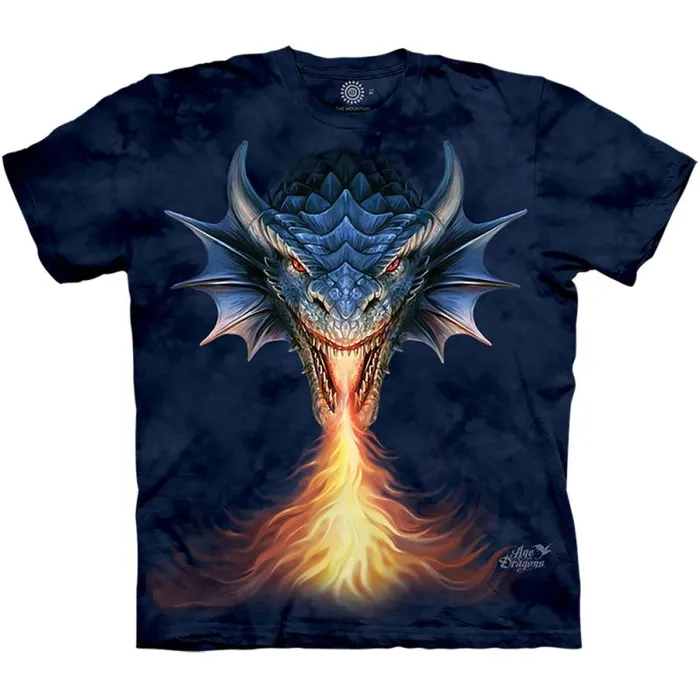 Liquid Blue TShirt Men Fire Breather Classic Cotton TShirt