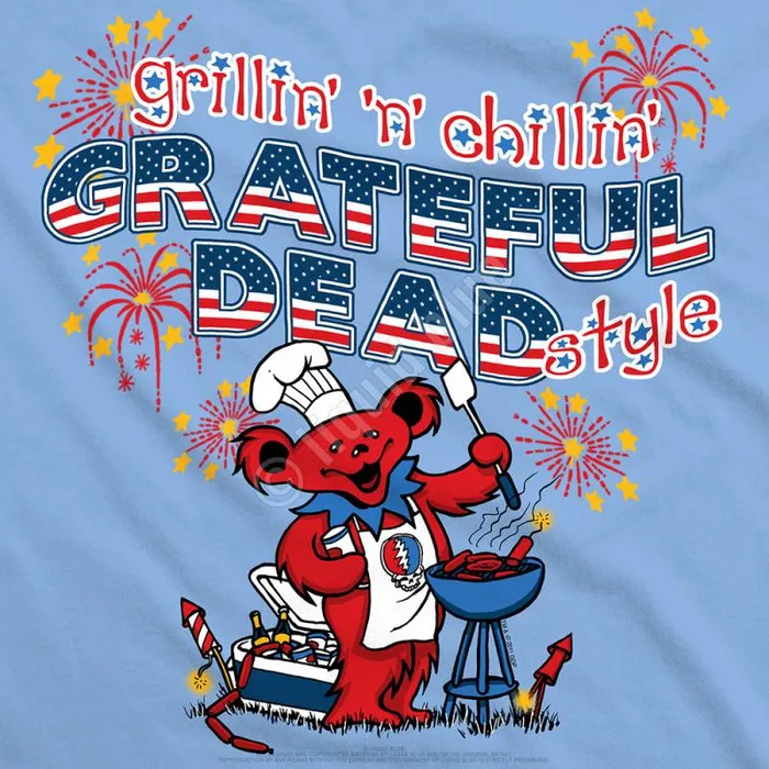 Liquid Blue TShirt Men Grillin N Chillin Light Blue TShirt