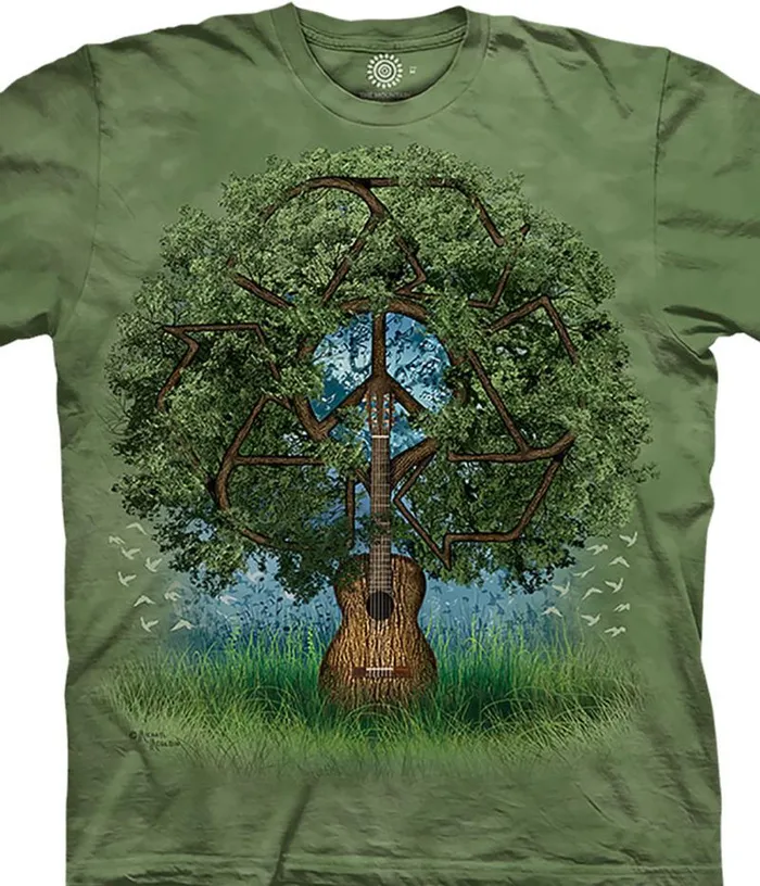 Liquid Blue TShirt Men Guitar Tree Classic Cotton TShirt