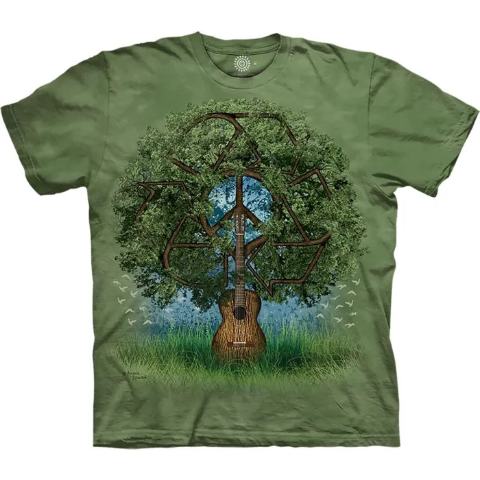 Liquid Blue TShirt Men Guitar Tree Classic Cotton TShirt