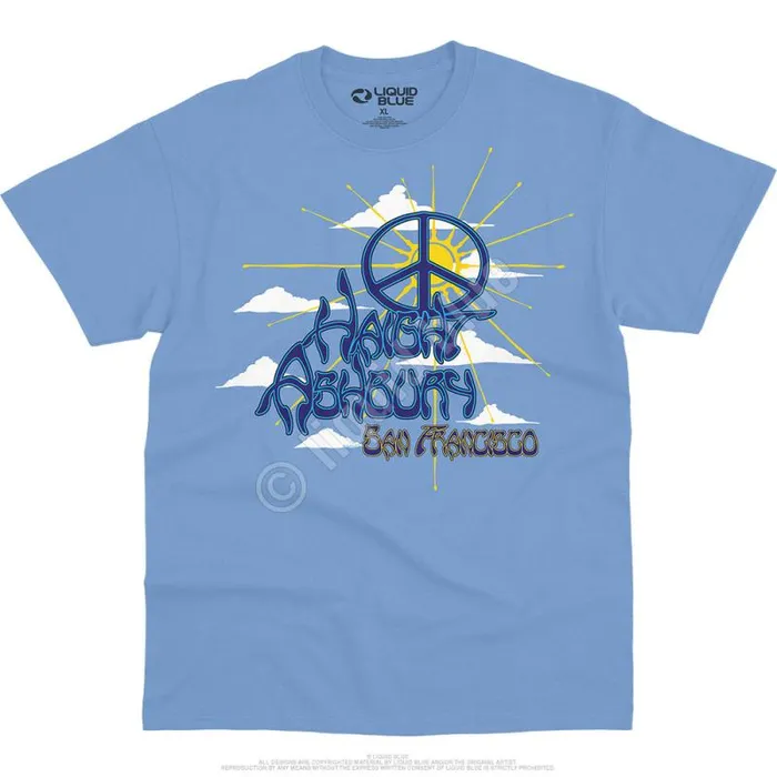 Liquid Blue TShirt Men Haight Ashbury Peace TShirt