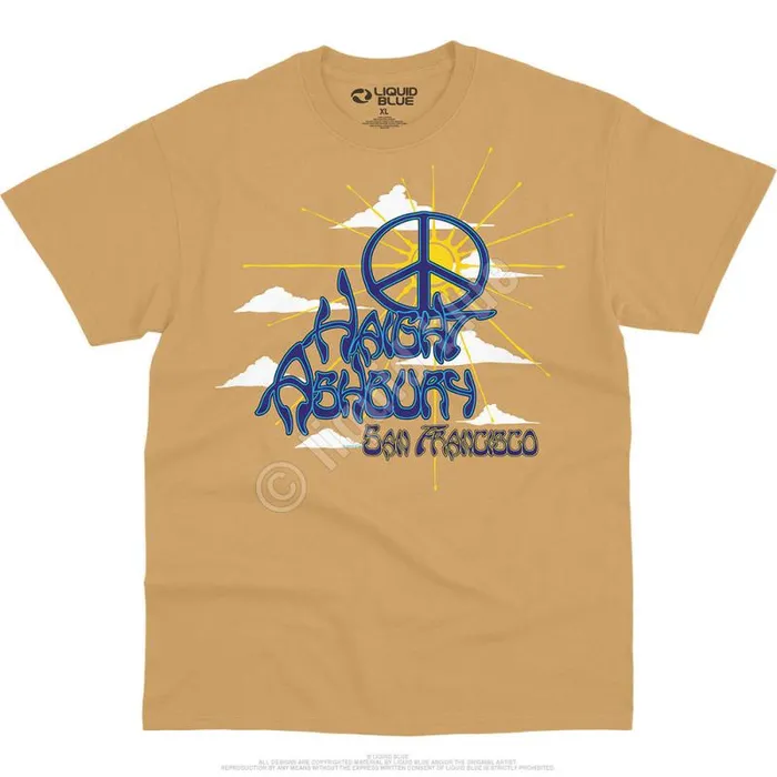 Liquid Blue TShirt Men Haight Ashbury Peace TShirt