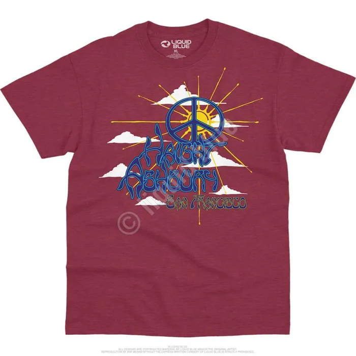 Liquid Blue TShirt Men Haight Ashbury Peace TShirt