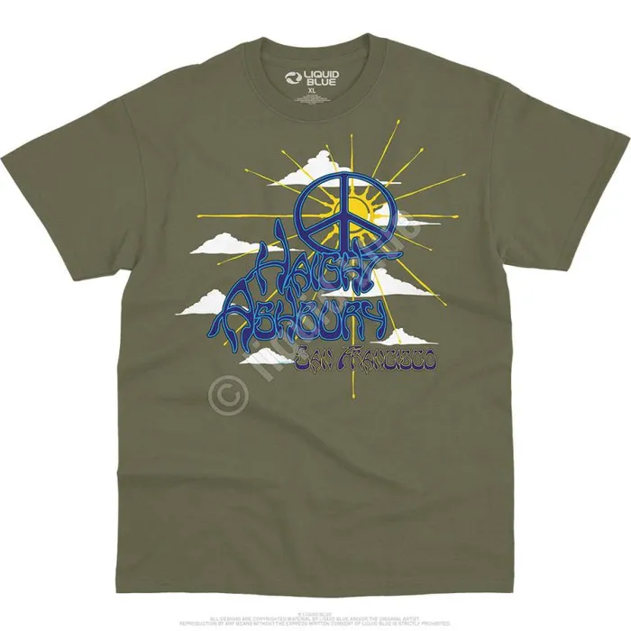 Liquid Blue TShirt Men Haight Ashbury Peace TShirt