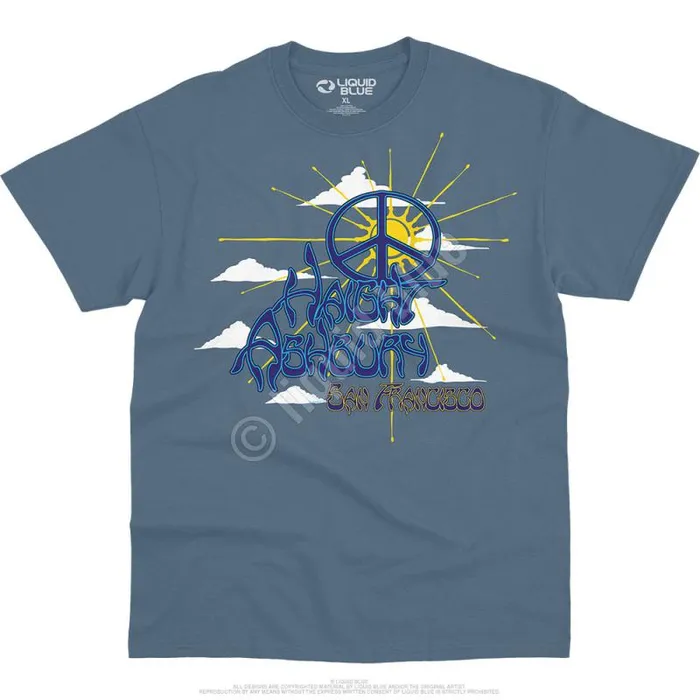 Liquid Blue TShirt Men Haight Ashbury Peace TShirt