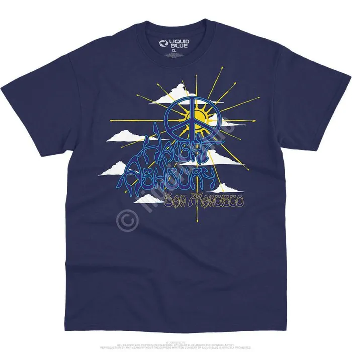 Liquid Blue TShirt Men Haight Ashbury Peace TShirt