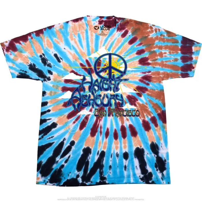 Liquid Blue TShirt Men Haight Ashbury Peace TShirt