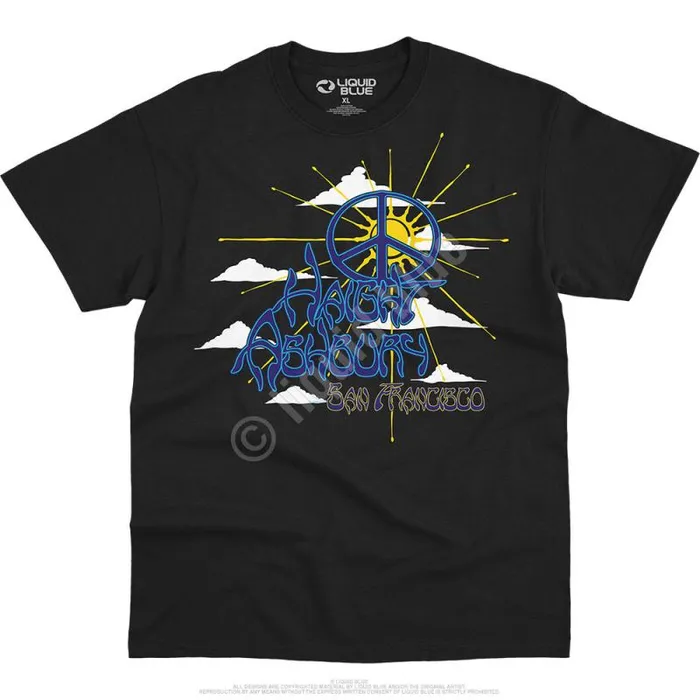 Liquid Blue TShirt Men Haight Ashbury Peace TShirt