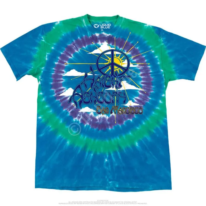 Liquid Blue TShirt Men Haight Ashbury Peace TShirt