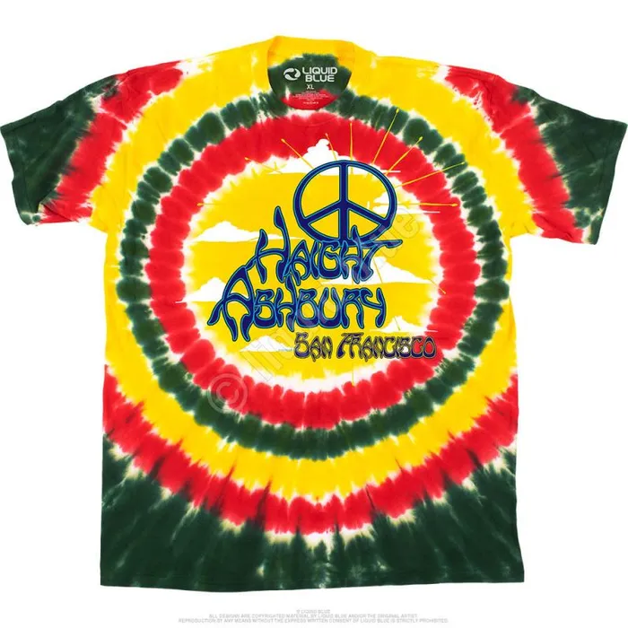 Liquid Blue TShirt Men Haight Ashbury Peace TShirt