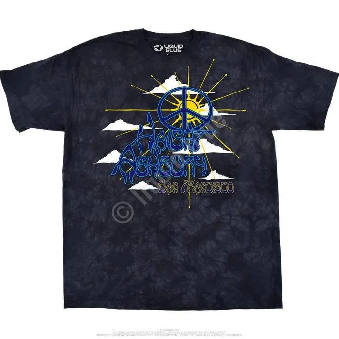 Liquid Blue TShirt Men Haight Ashbury Peace TShirt