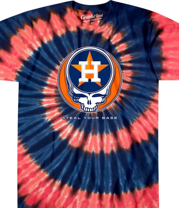 Liquid Blue TShirt Men Houston Astros Steal Your Base TieDye TShirt