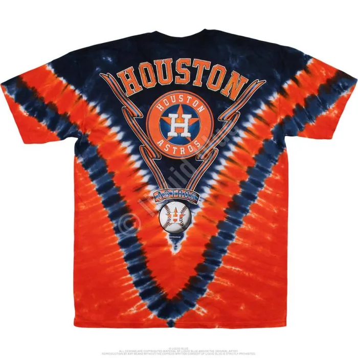 Liquid Blue TShirt Men Houston Astros V TieDye TShirt