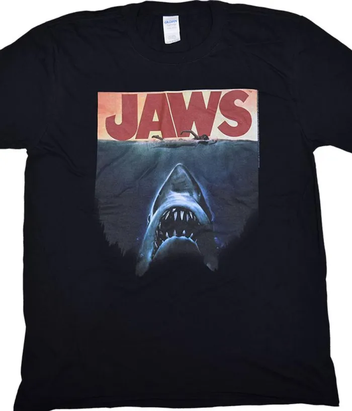Liquid Blue TShirt Men Jaws Poster Again Black TShirt