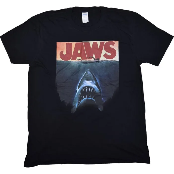 Liquid Blue TShirt Men Jaws Poster Again Black TShirt