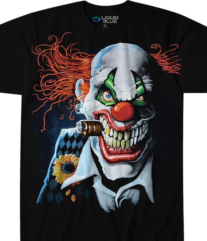 Liquid Blue TShirt Men Joker Clown Black TShirt