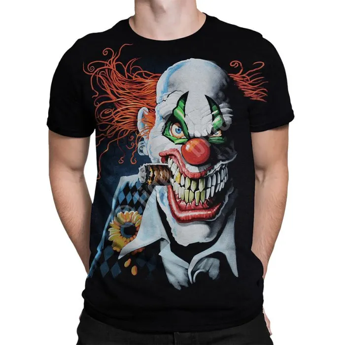 Liquid Blue TShirt Men Joker Clown Black TShirt