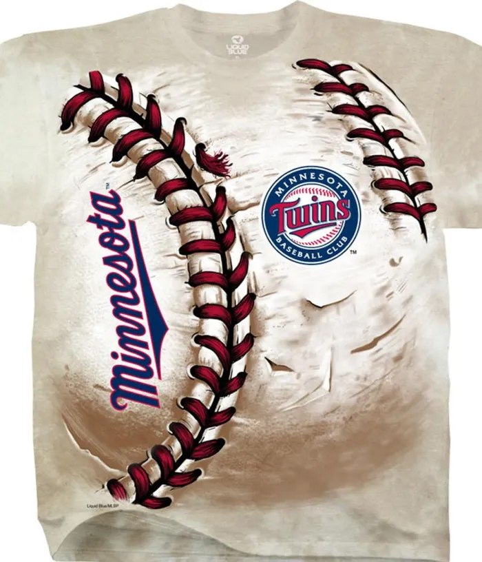 Liquid Blue TShirt Men Minnesota Twins Hardball TieDye TShirt