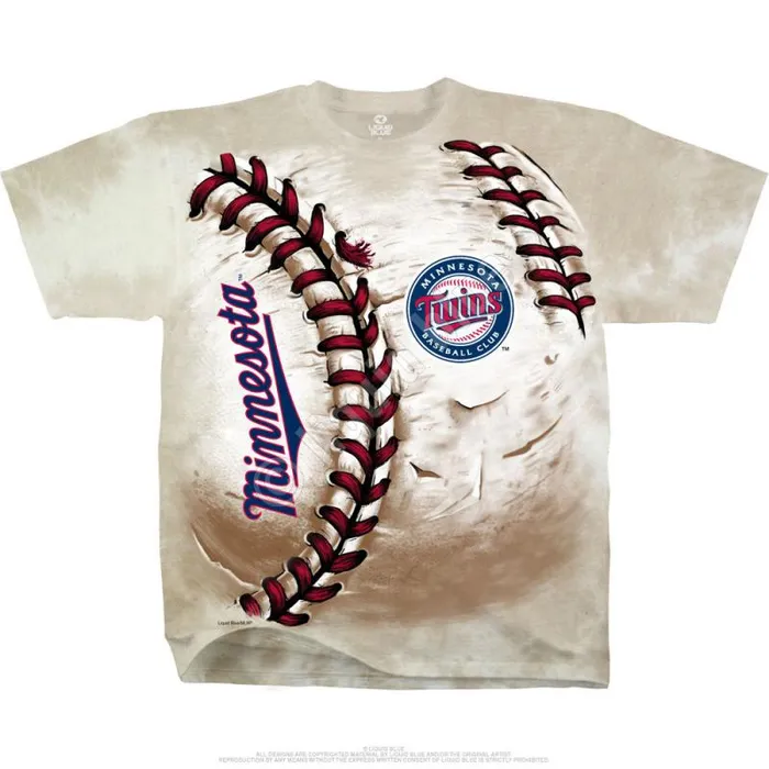 Liquid Blue TShirt Men Minnesota Twins Hardball TieDye TShirt