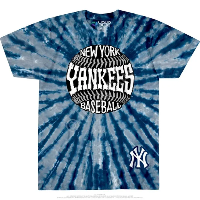 Liquid Blue TShirt Men New York Yankees Burst TieDye TShirt