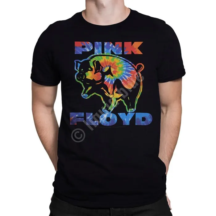 Liquid Blue TShirt Men Psychedelic Pig Black TShirt