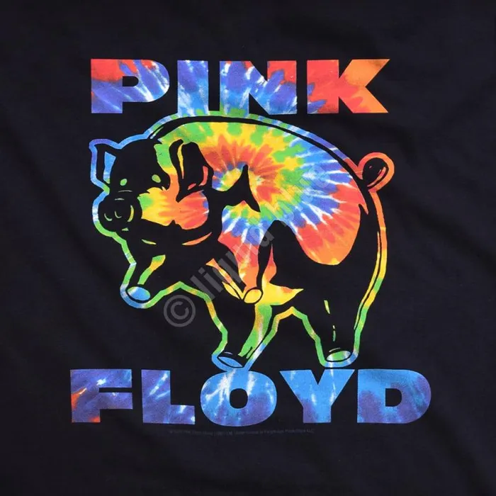 Liquid Blue TShirt Men Psychedelic Pig Black TShirt