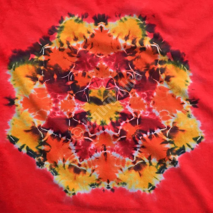 Liquid Blue TShirt Men Red Mandala Unprinted TieDye TShirt