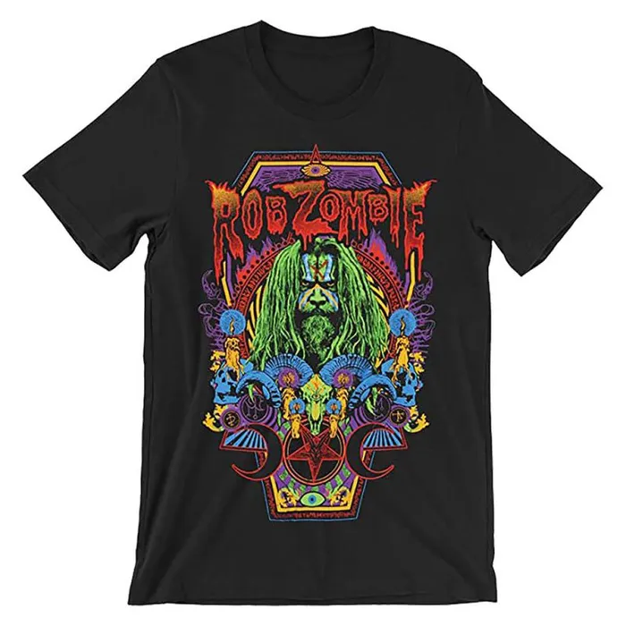 Liquid Blue TShirt Men Rob Zombie Necrocolor Black TShirt