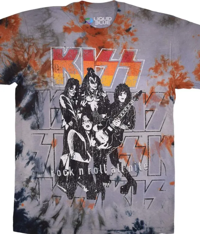 Liquid Blue TShirt Men Rock And Roll All Nite TieDye TShirt