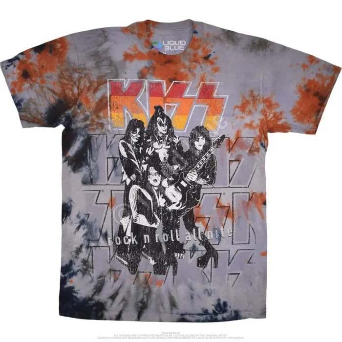 Liquid Blue TShirt Men Rock And Roll All Nite TieDye TShirt
