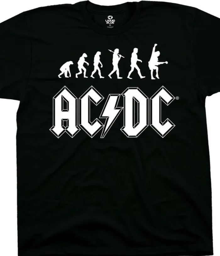 Liquid Blue TShirt Men Rock Evolution Black TShirt