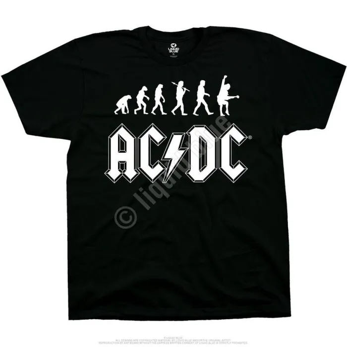Liquid Blue TShirt Men Rock Evolution Black TShirt