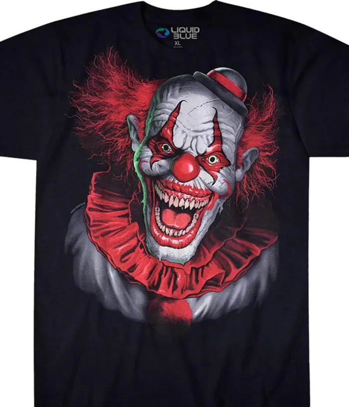 Liquid Blue TShirt Men Scary Clown Black TShirt
