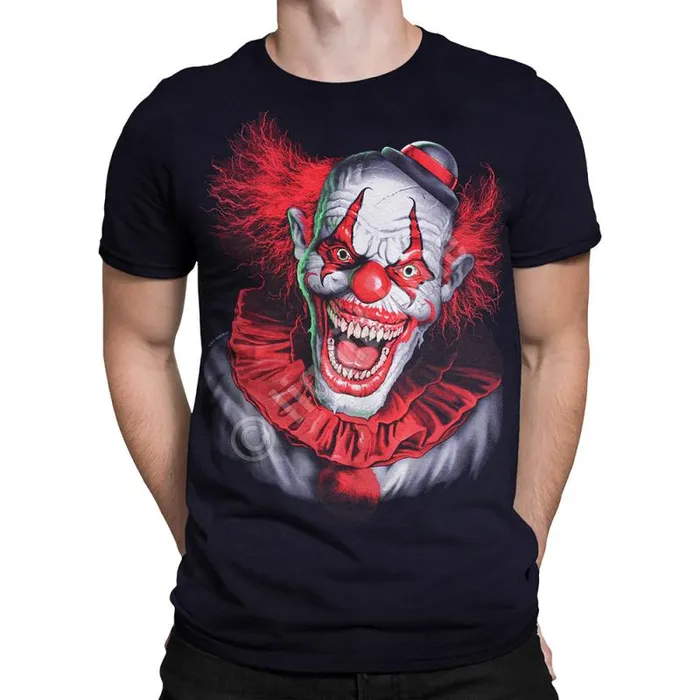 Liquid Blue TShirt Men Scary Clown Black TShirt