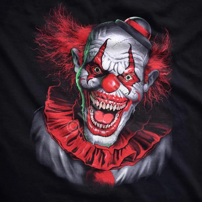 Liquid Blue TShirt Men Scary Clown Black TShirt
