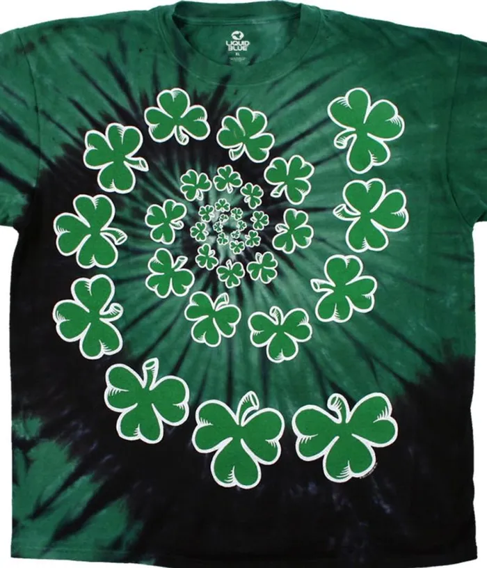 Liquid Blue TShirt Men Shamrock Spiral TieDye TShirt