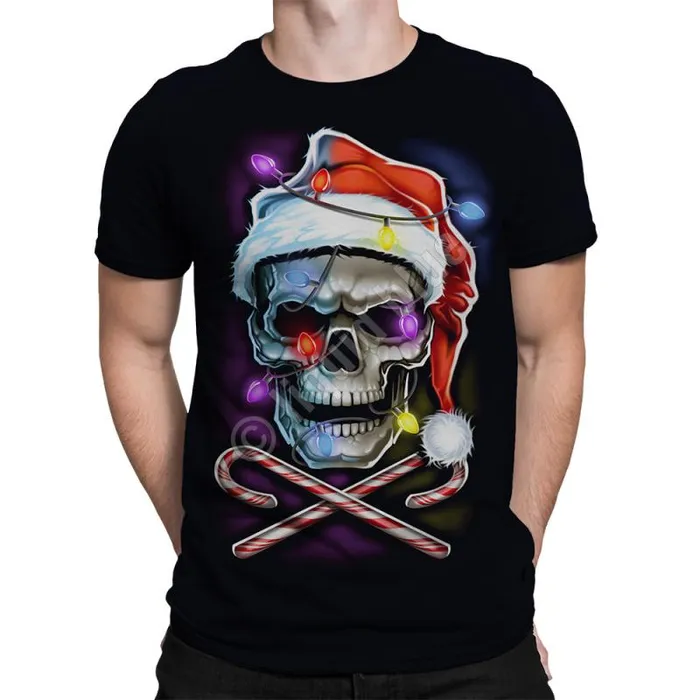 Liquid Blue TShirt Men Skull And Cross Canes Black TShirt