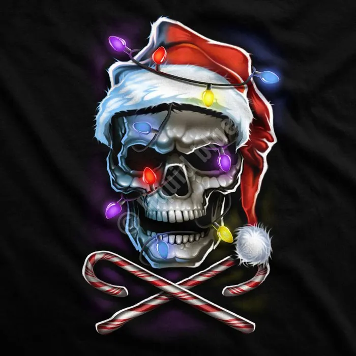 Liquid Blue TShirt Men Skull And Cross Canes Black TShirt