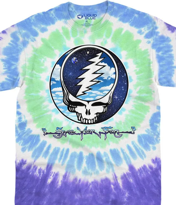 Liquid Blue TShirt Men Sky Space SYF TieDye TShirt