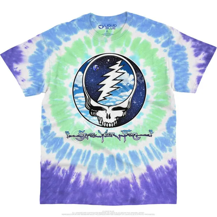 Liquid Blue TShirt Men Sky Space SYF TieDye TShirt