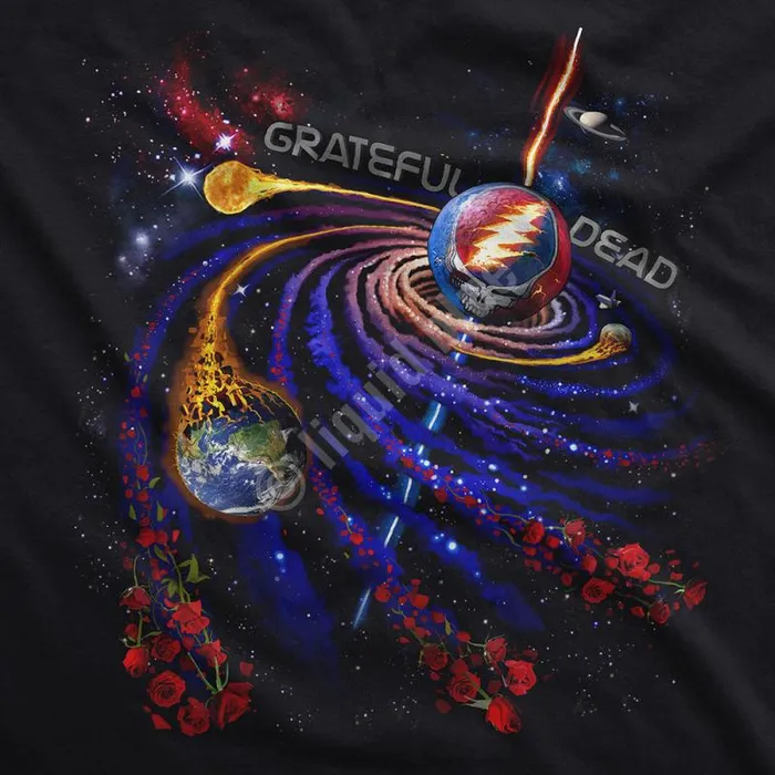 Liquid Blue TShirt Men Steal Your Orbit Black TShirt