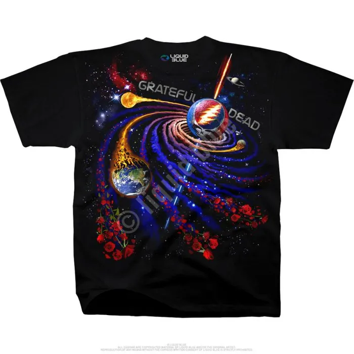 Liquid Blue TShirt Men Steal Your Orbit Black TShirt