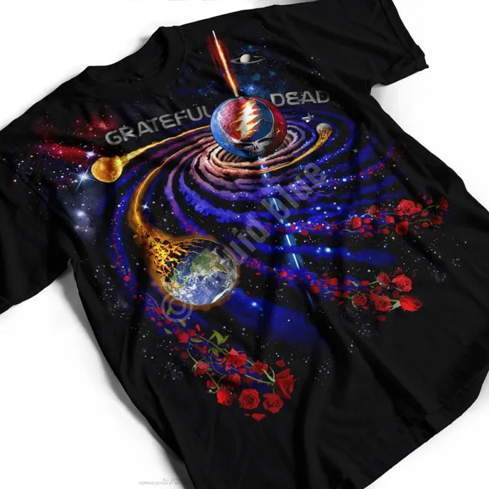Liquid Blue TShirt Men Steal Your Orbit Black TShirt