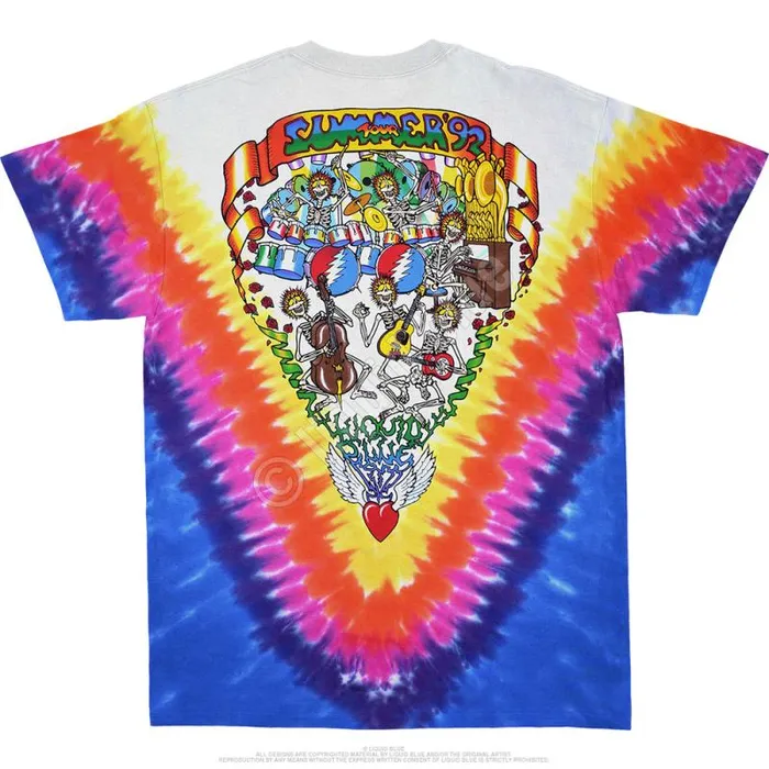 Liquid Blue TShirt Men Summer Tour 92 TieDye TShirt